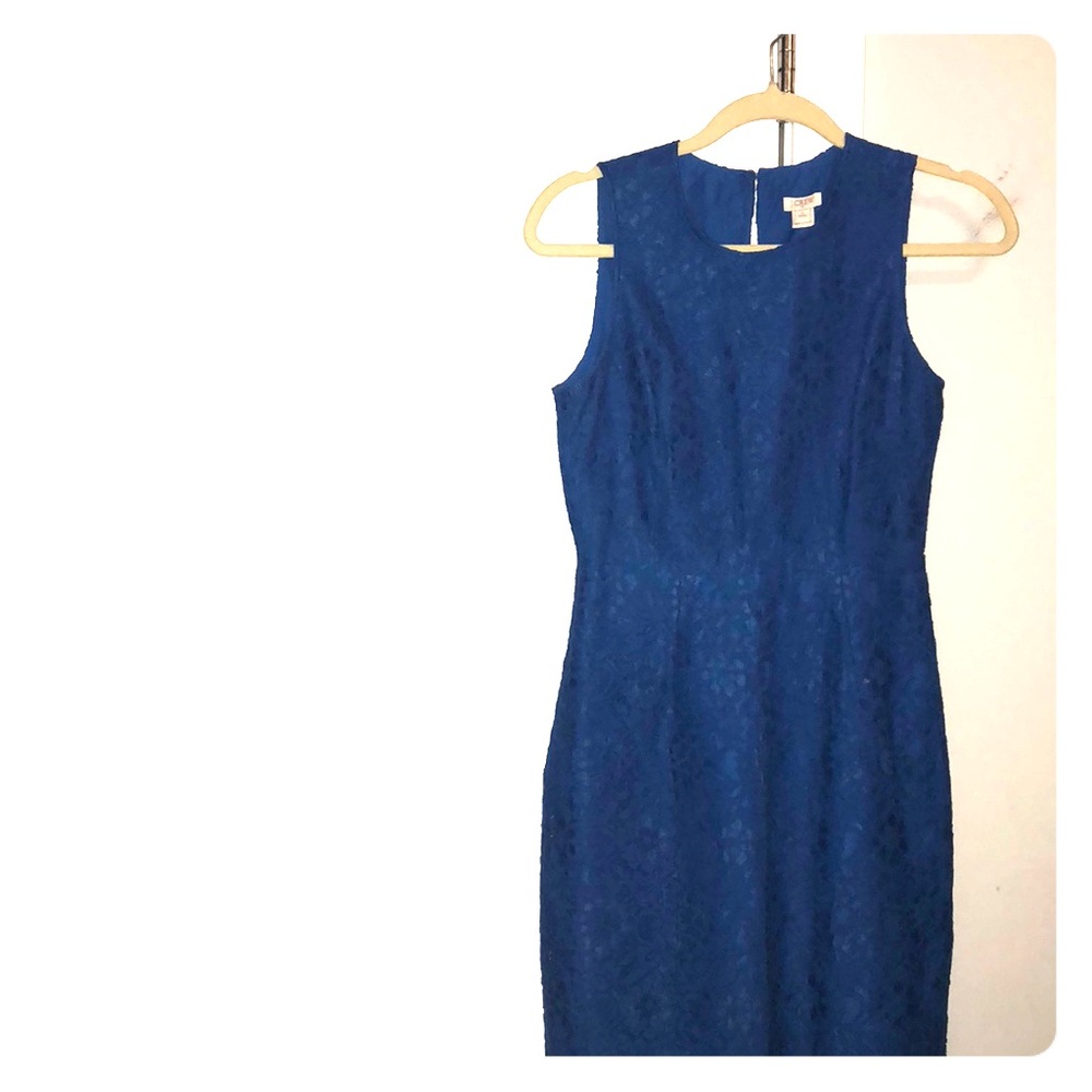 J.crew royal blue lace dress